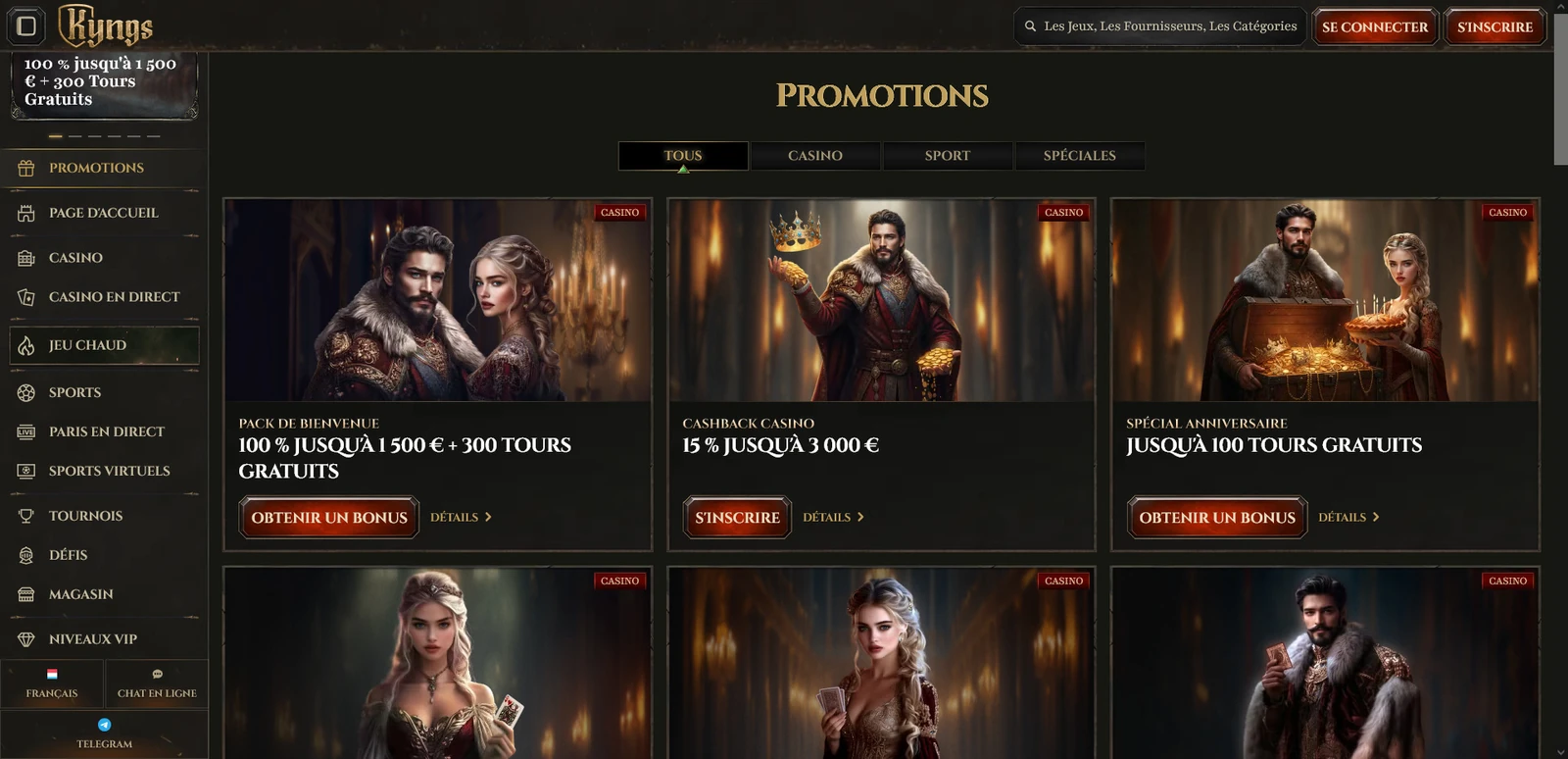 Bonuses — Kyngs Casino